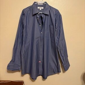 Elegant Navy Striped Dress Shirt
